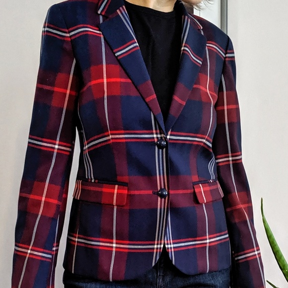 Tommy Hilfiger Jackets & Blazers - Preppy Tommy Hilfiger Red & Blue Plaid Blazer Sz 2